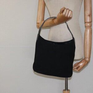 GUCCI Hand Bag Canvas Silver Black